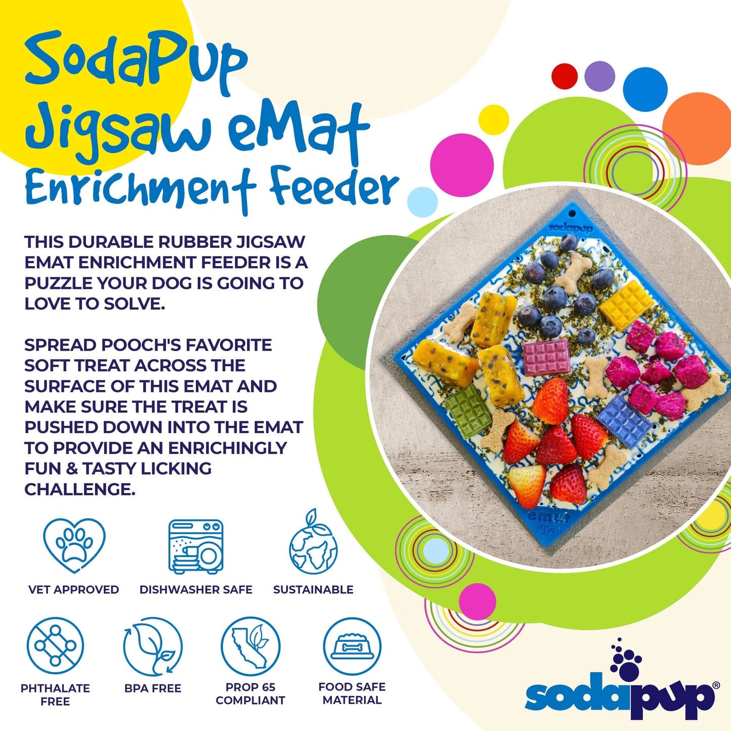Puzzle Design Enrichment Lick Mat by Soda Pup
