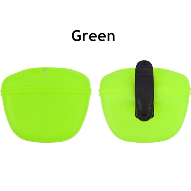 Silicone treat pouch in lime green