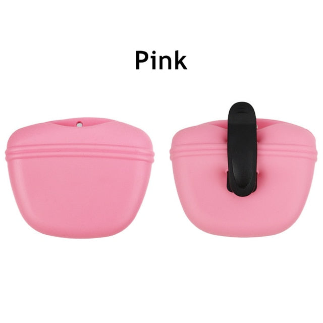 Silicone treat pouch in pink