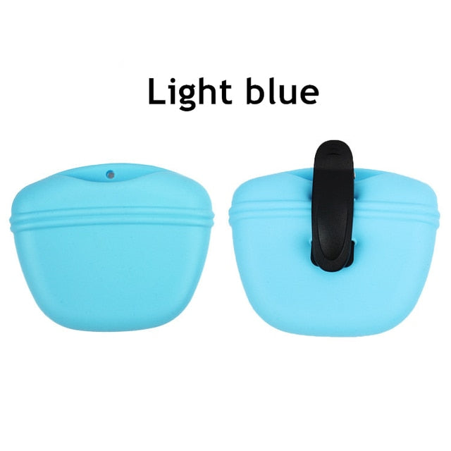 Silicone treat pouch in light blue