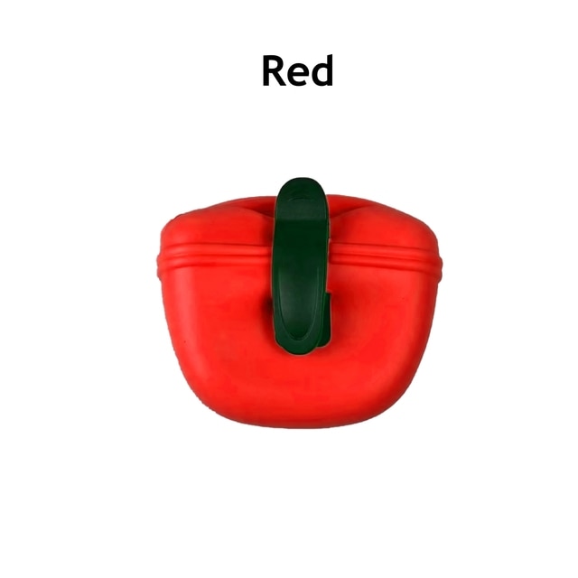 Silicone treat pouch in red