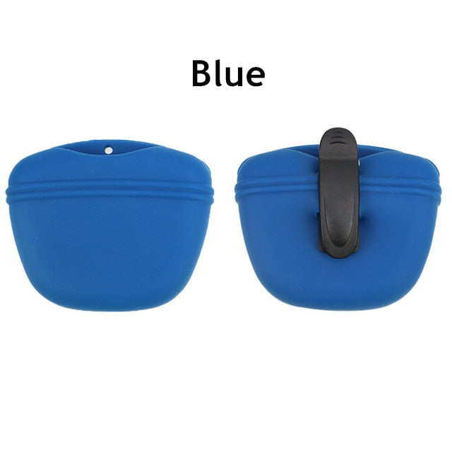 Silicone treat pouch in dark blue