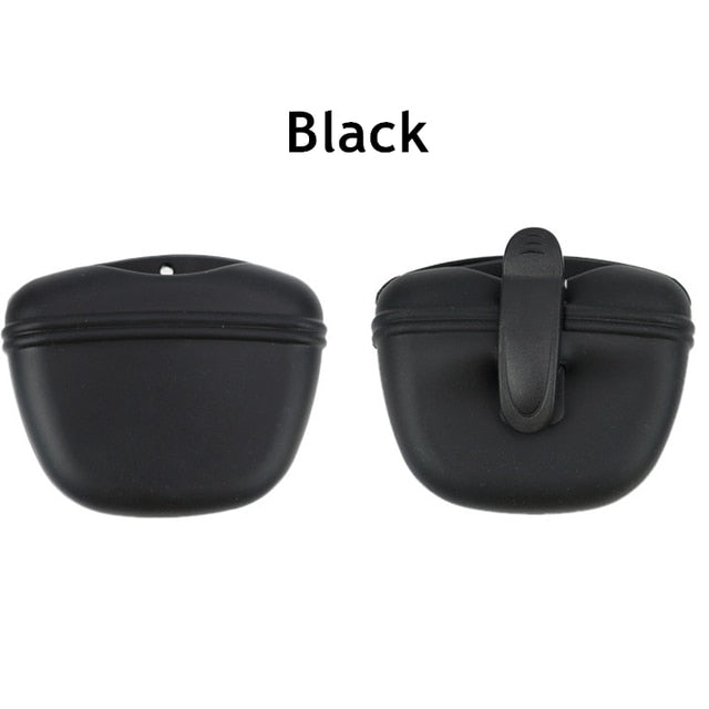 Silicone treat pouch in black