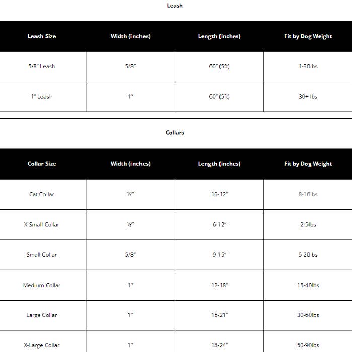 Sizing Chart